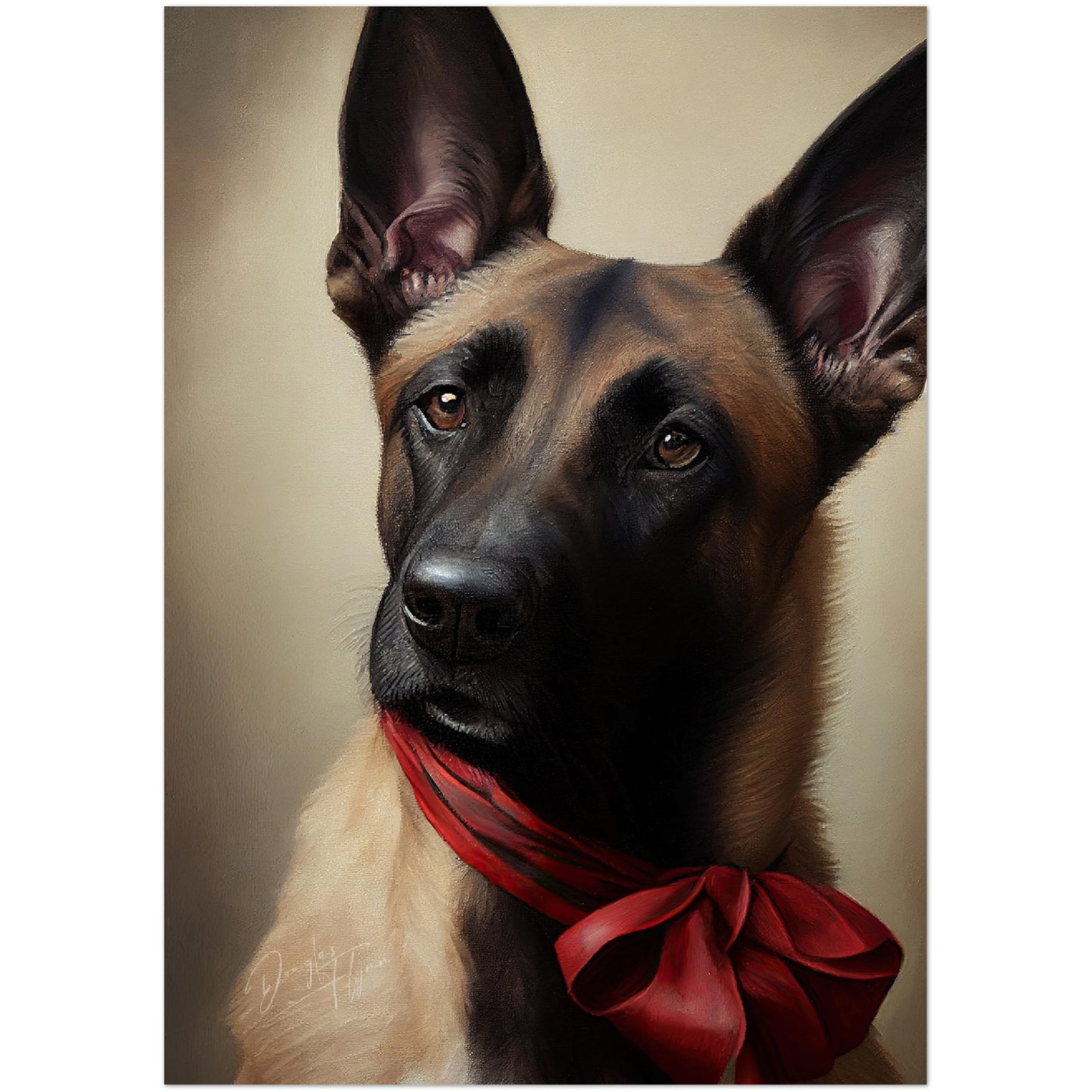 »Belgian Malinois med rosett«
