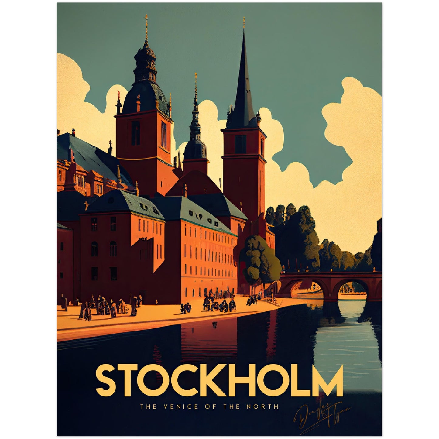 »Stockholm, travel poster« retro poster