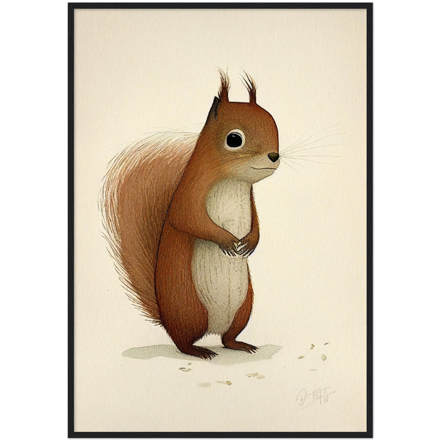 »Squirrel Scratch And Reflect« retro poster