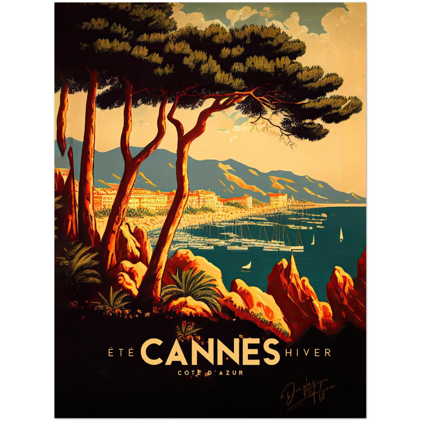»Cannes, travel poster no 1« retro poster