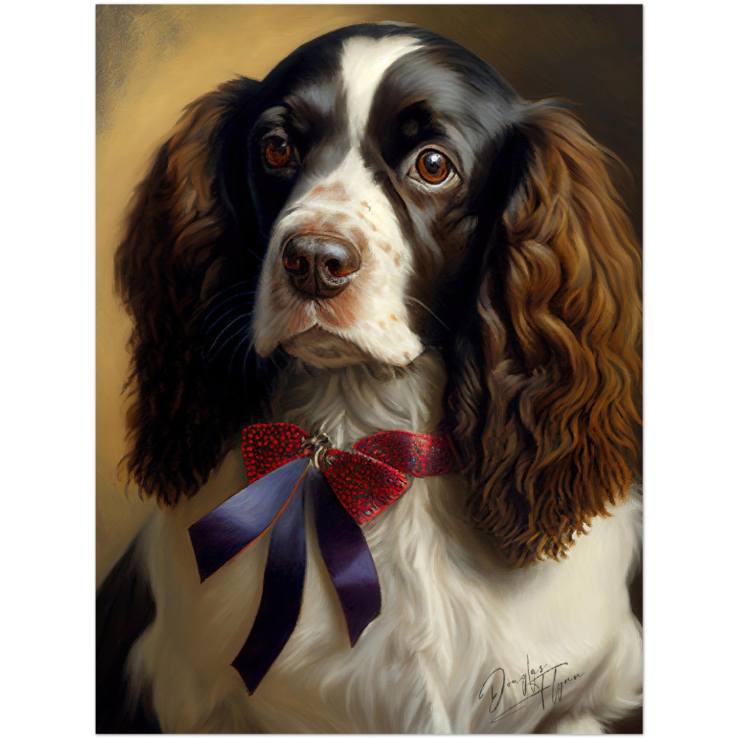 »English Springer Spaniel med rosett«