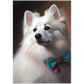 »American Eskimo Dog med rosett«