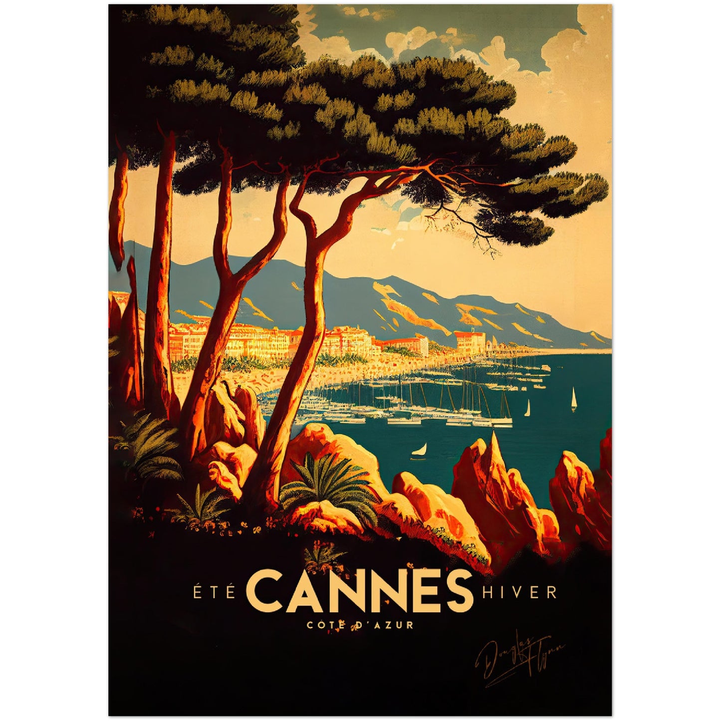 »Cannes, travel poster no 1« retro poster