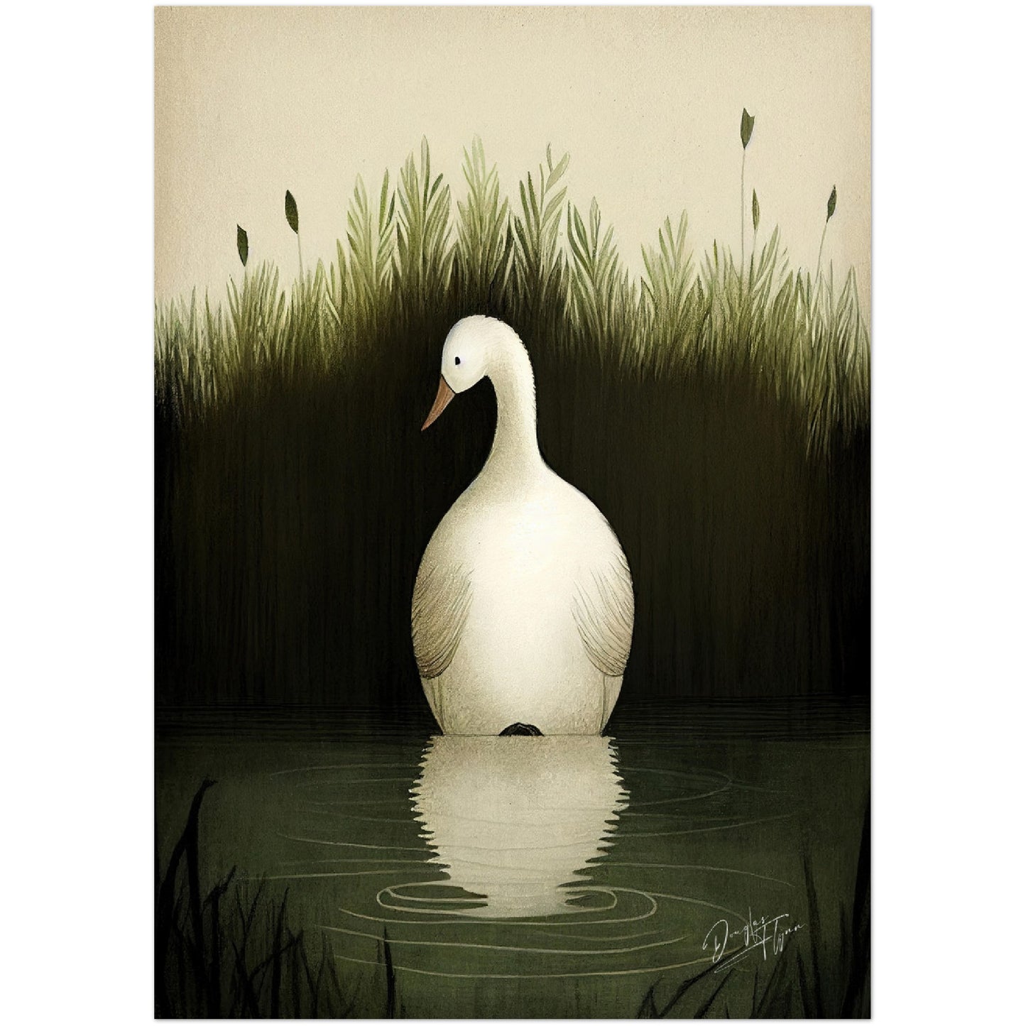 »Duck Listen And Reflect« retro poster