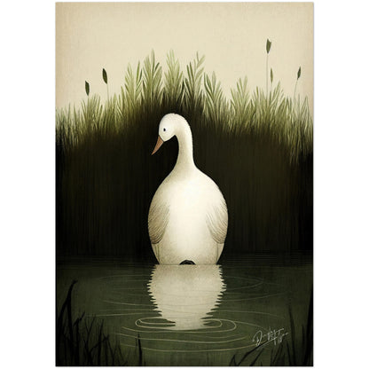 »Duck Listen And Reflect« retro poster