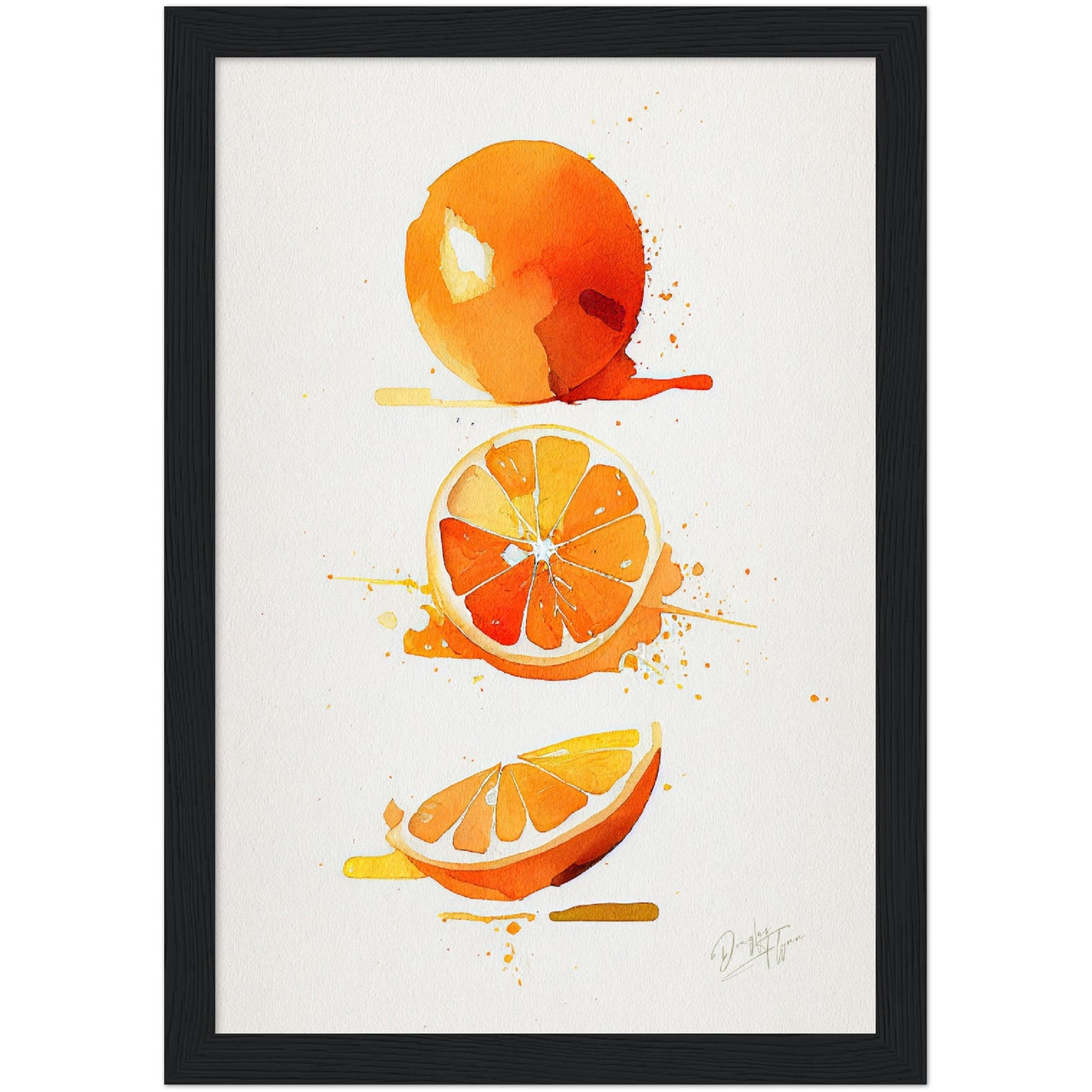 »Orange Watercolor Moods« retro poster