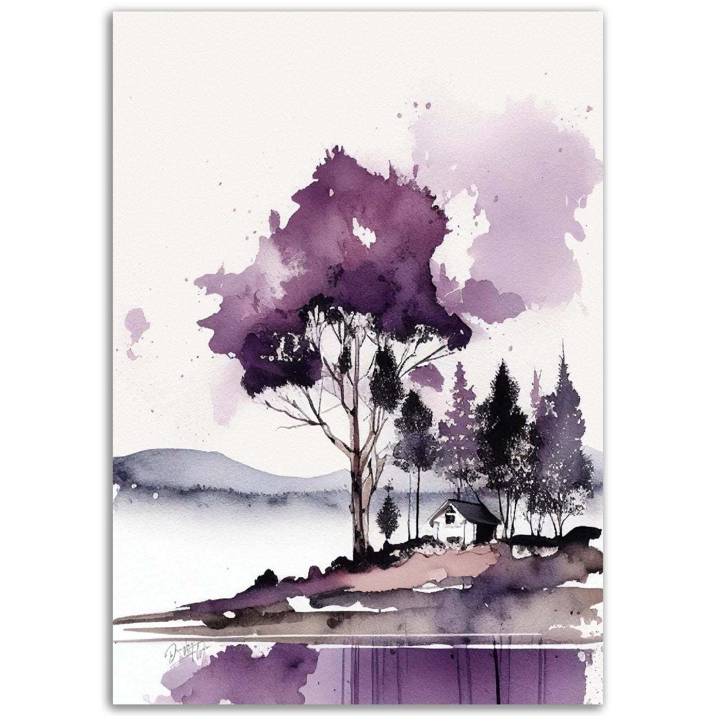 »Purple Serenity« retro poster