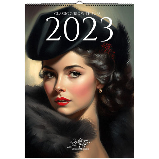»Classic Girls with Furs 2023«, väggkalender