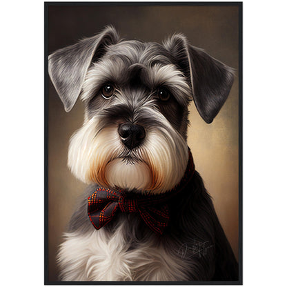 »Miniature Schnauzer med rosett«