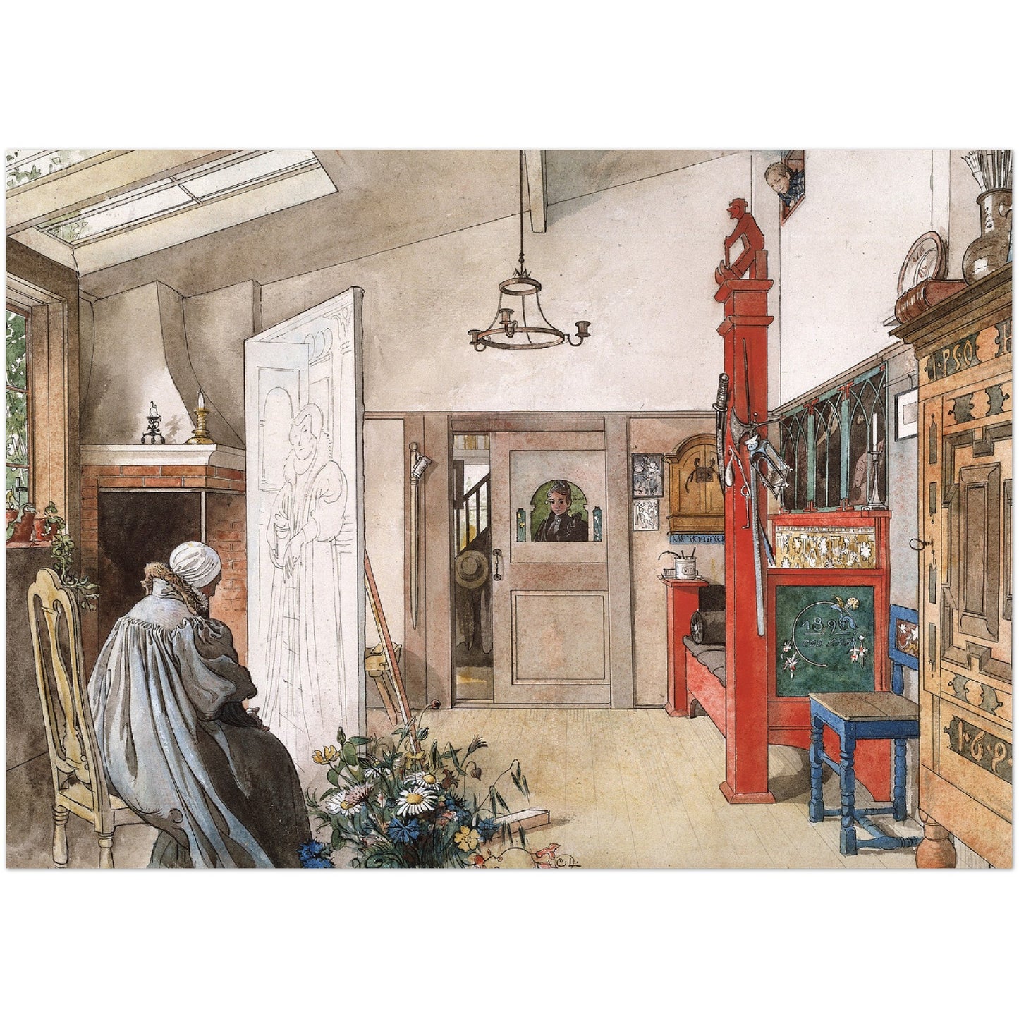»Ateljén, ena hälften« av Carl Larsson