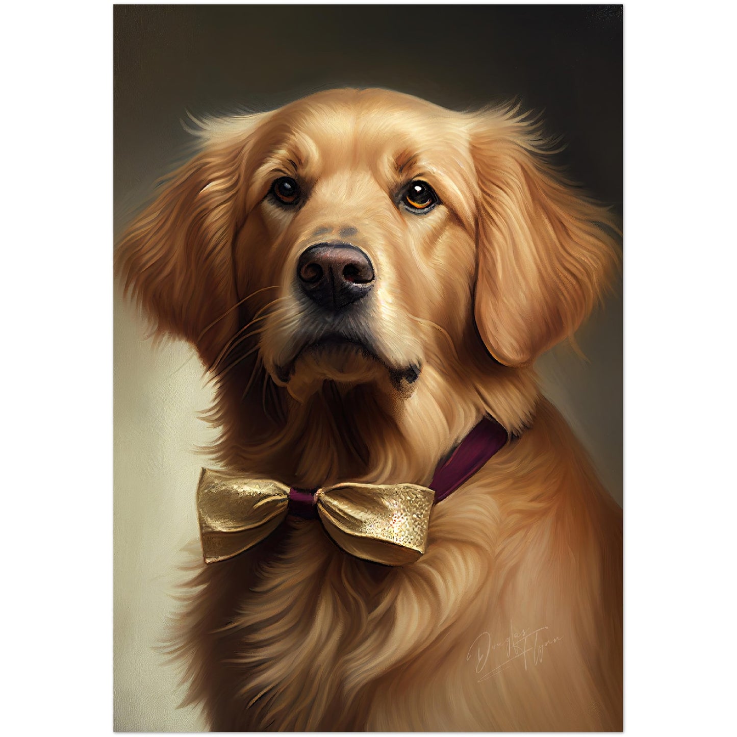 »Golden Retriever med rosett«