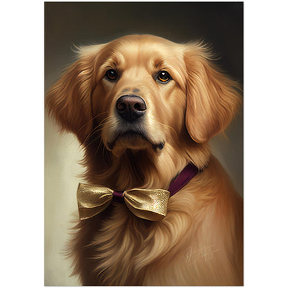 »Golden Retriever med rosett«