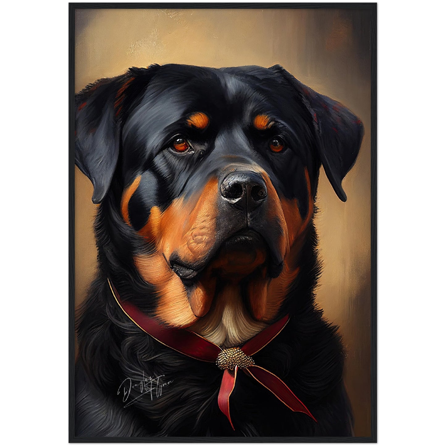 »Rottweiler med rosett«