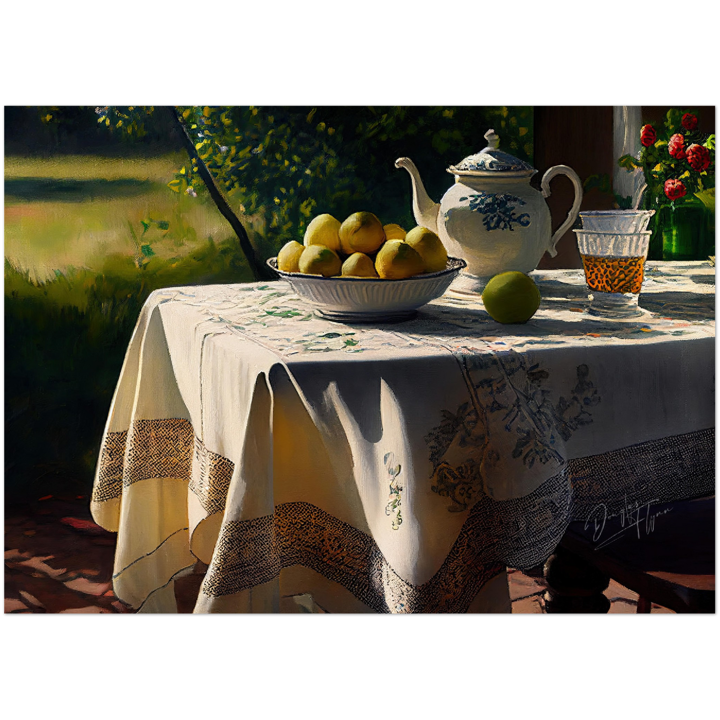 »Romantic table for love« retro poster