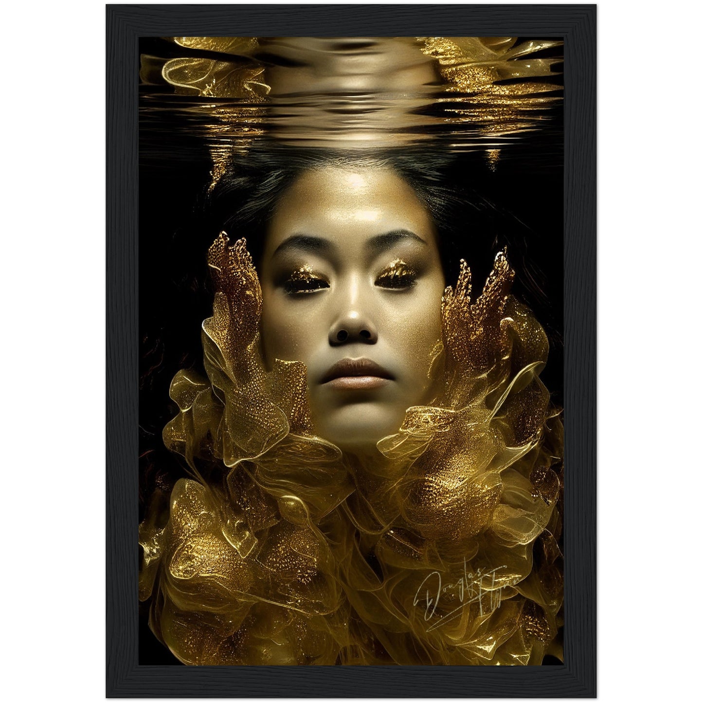 »Golden Mermaid Glamour« retro poster