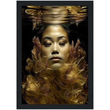»Golden Mermaid Glamour« retro poster