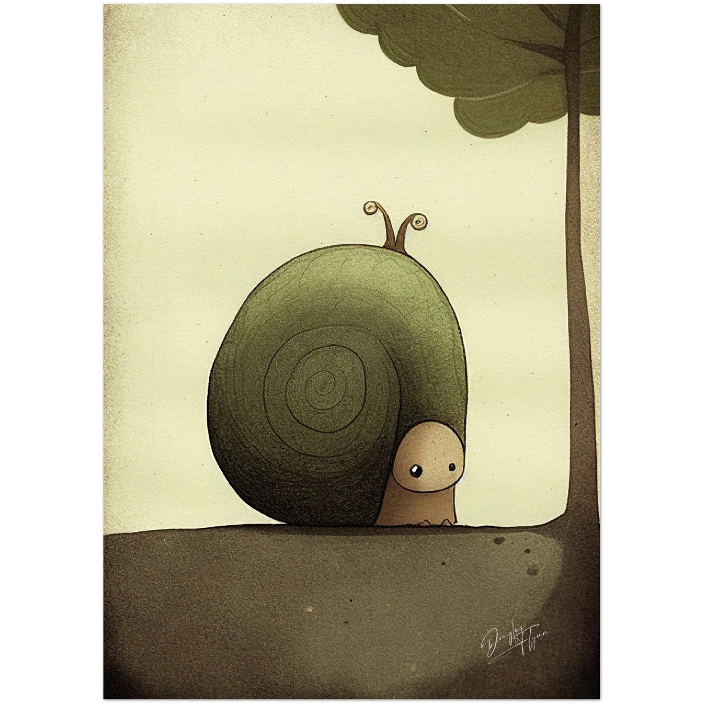 »Snail Pause And Woolgather« retro poster