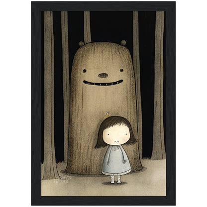 »Fussy Princess And Sulky Troll Playing In The Woods« retro poster
