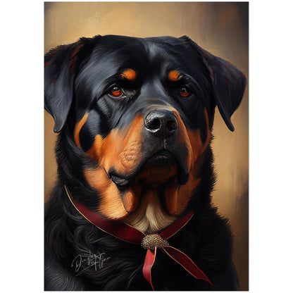 »Rottweiler med rosett«