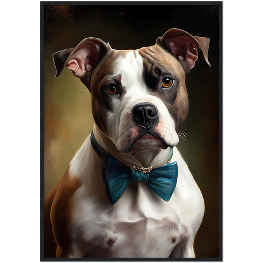 »American Staffordshire Terrier med rosett«