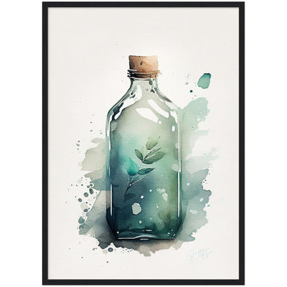 »Lone Bottle Reflections« retro poster