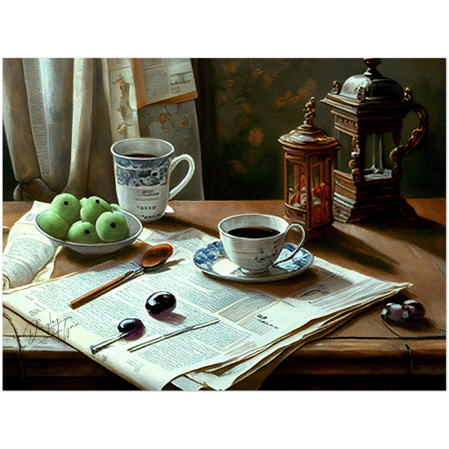 »Table to create new memories« retro poster