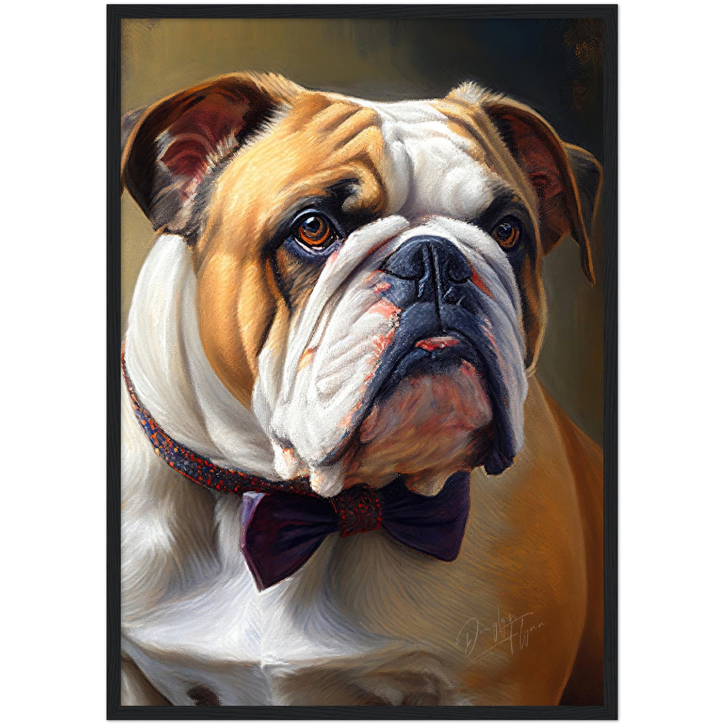 »English Bulldog med rosett«
