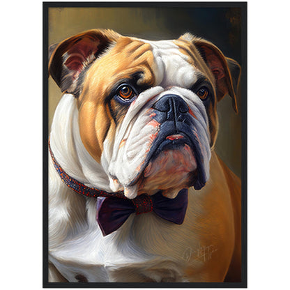 »English Bulldog med rosett«