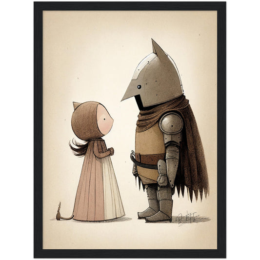 »Sullen Squire And The Princess« retro poster
