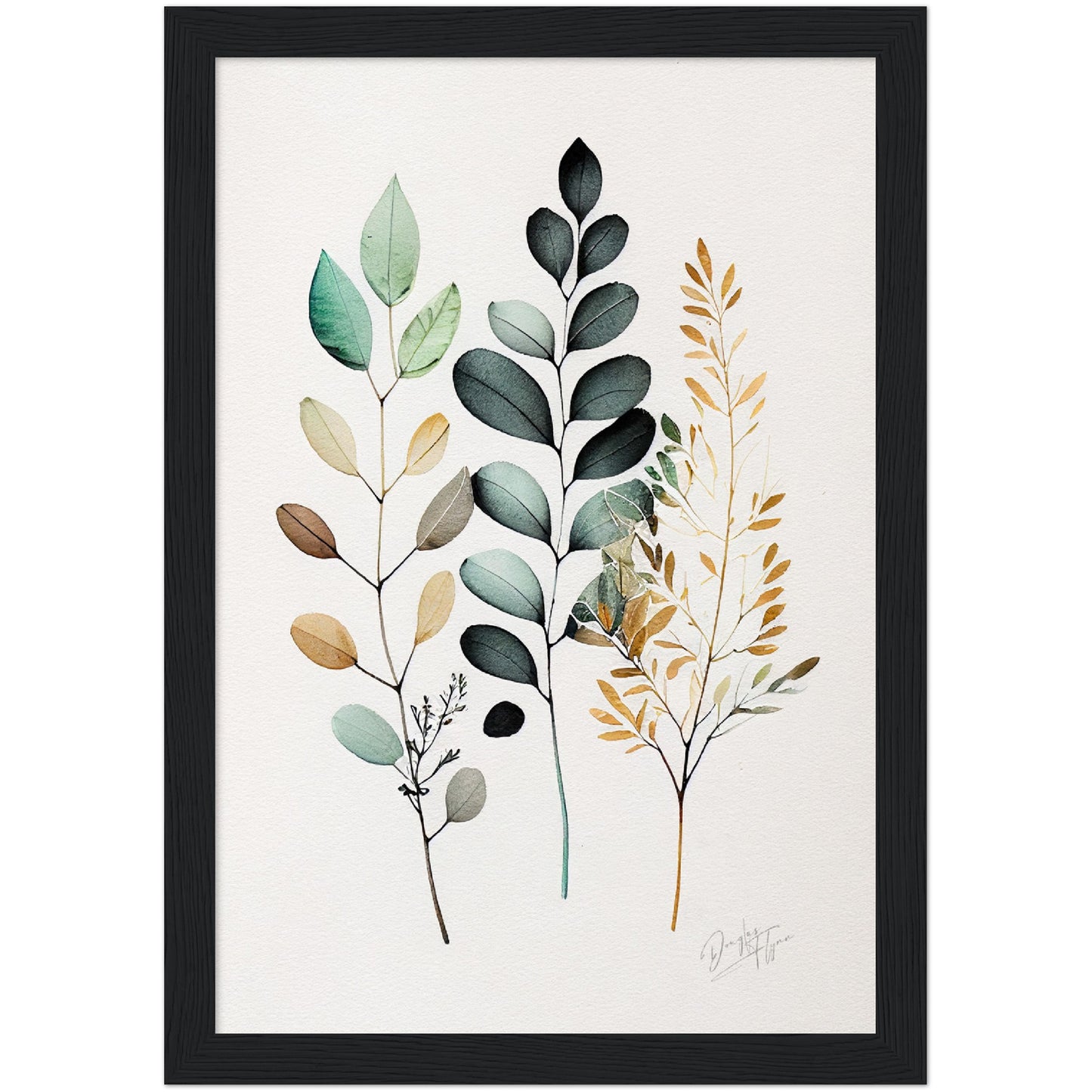 »Watercolor Foliage Musings« retro poster