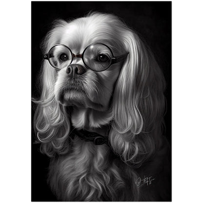»Spectacled Spaniel« retro poster