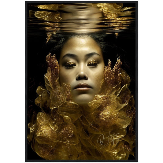 »Golden Mermaid Glamour« retro poster