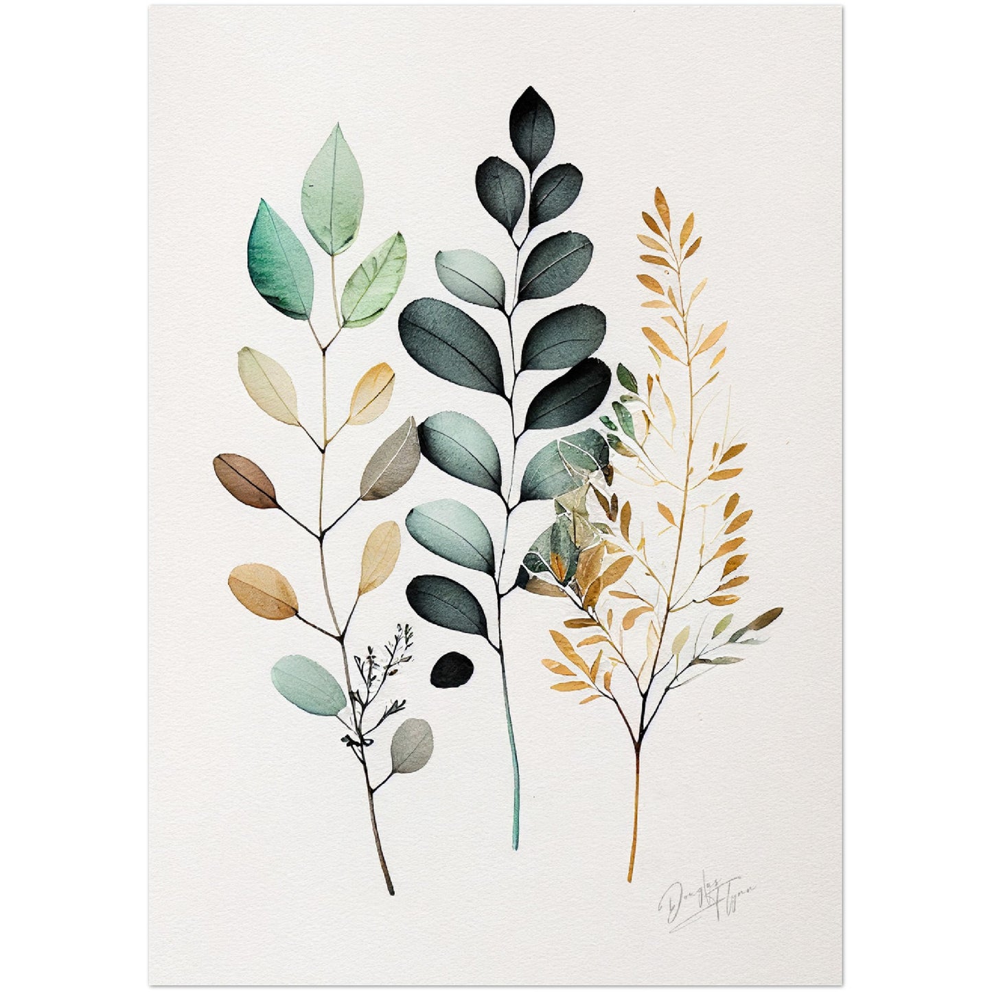 »Watercolor Foliage Musings« retro poster