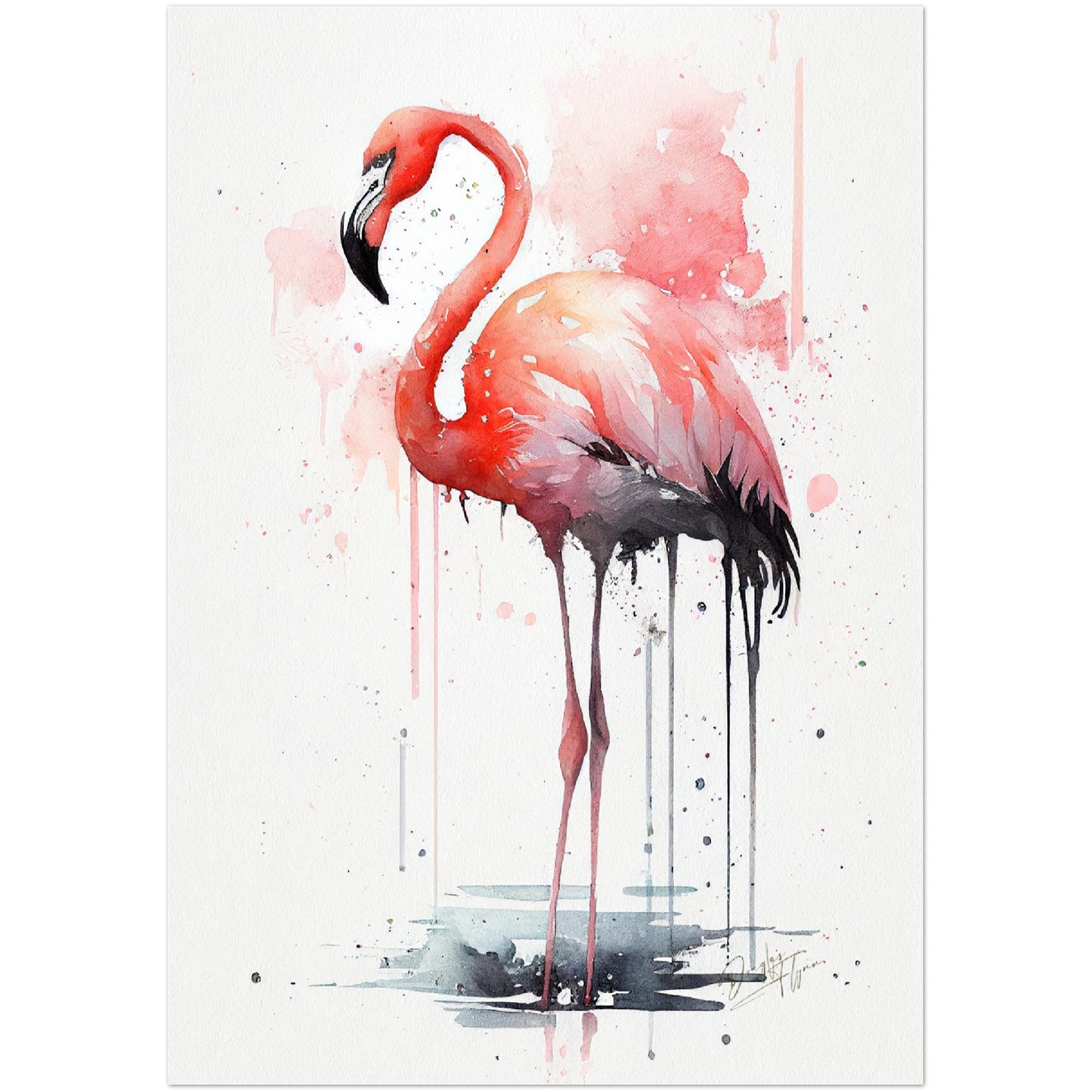 »Vibrant Flamingo Dreams« retro poster